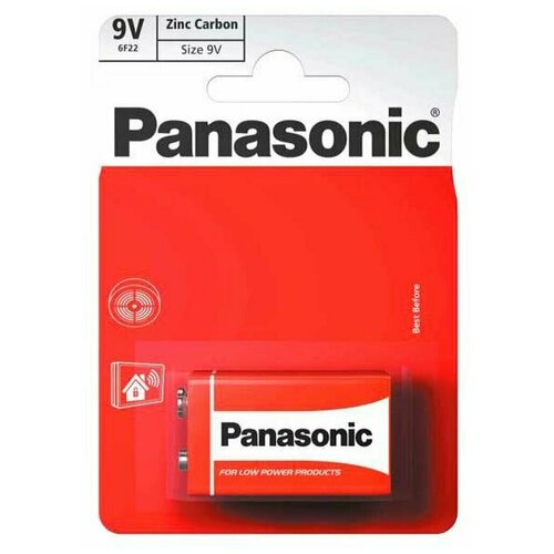 Элемент питания PANASONIC 6F22 (крона) Zinc Carbon BL1 батарейки panasonic cr 2 1шт