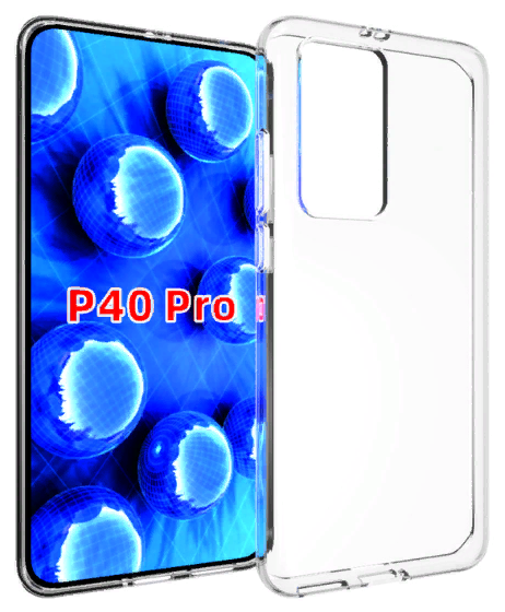 Чехол панель накладка Чехол. ру для Huawei P40 с защитными заглушками с защитой боковых кнопок с усиленными углами силиконовая прозрачная