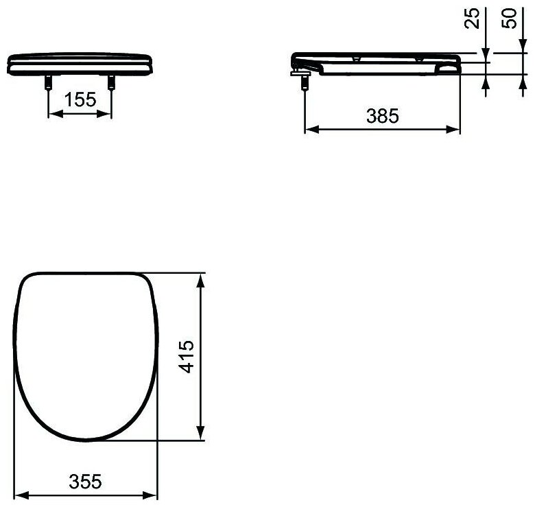 Крышка-сиденье для унитаза Ideal Standard Oceane W300201 Std (без микролифта) - фотография № 4