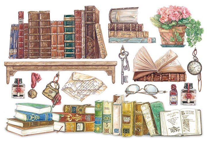 фото Бумага рисовая Книжный шкаф STAMPERIA 48 х 33 см DFS183