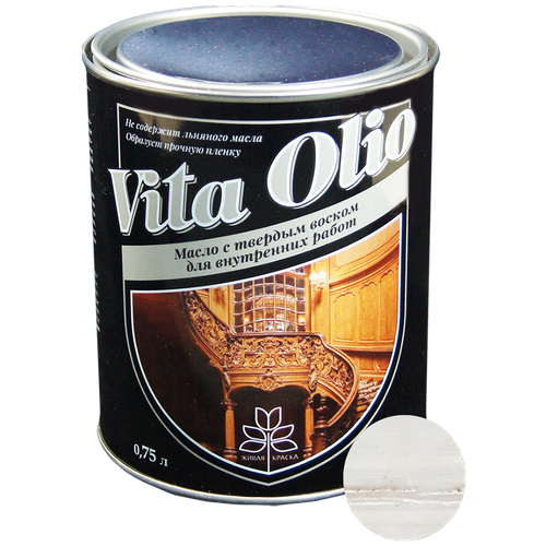 Масло для дерева Vita Olio с твердым воском для внутренних работ Дуб беленый 0.75л