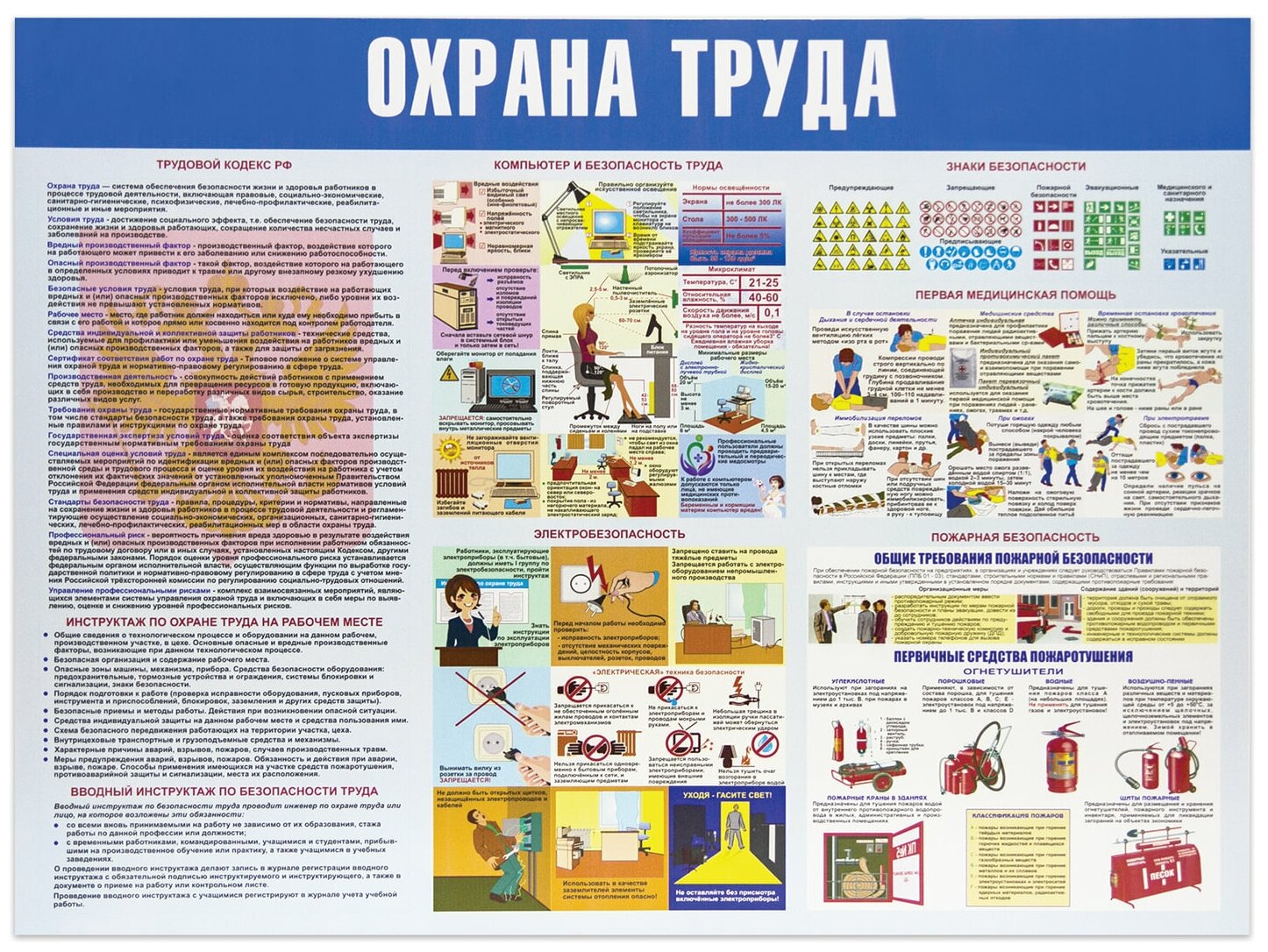 Доска-стенд информационная "Охрана труда" (910х700 мм), пластик