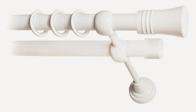 Изображение товара Карниз металлический Валенсия, 2-рядный, гладкий, D-19/19 мм, цвет белый, 2,4 м.