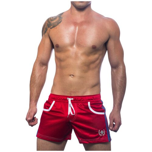 фото Плавки-шорты "sports mesh swim shorts - red" / andrew christian / красный / размер l