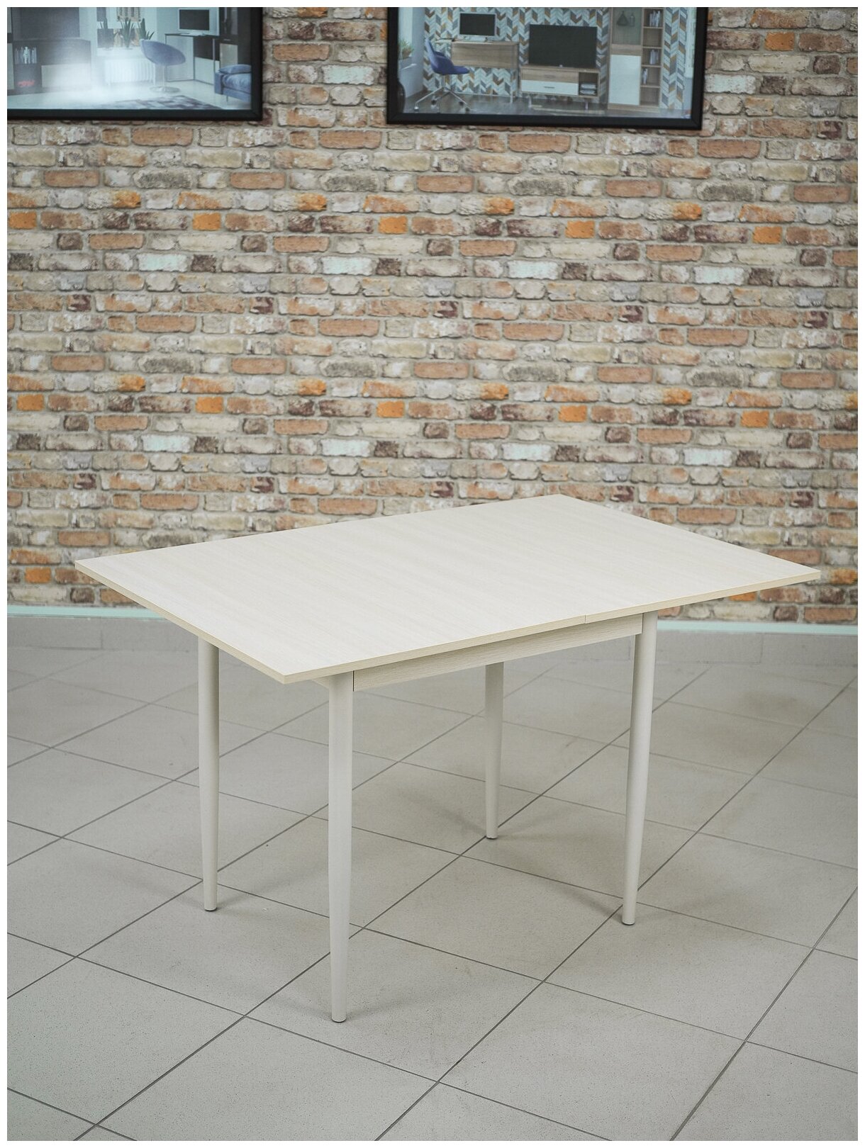 Стол кухонный обеденный раскладной Пируэт, молочный дуб, 60/120x80x75 см. - фотография № 4