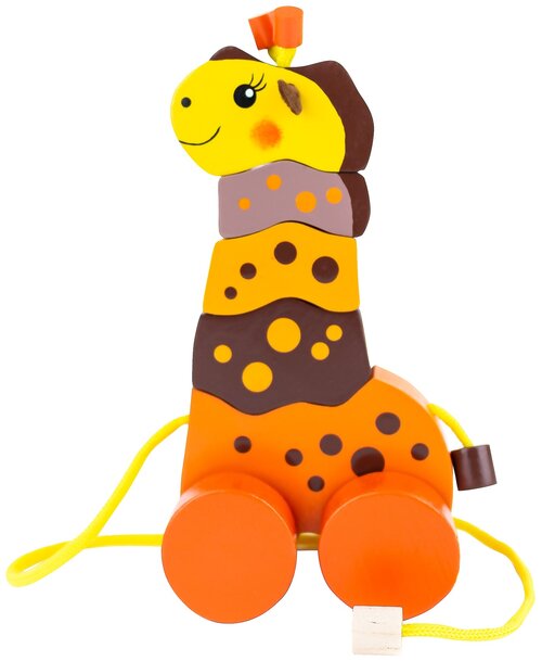 Каталка-игрушка Крона Жирафик 213-060, разноцветный
