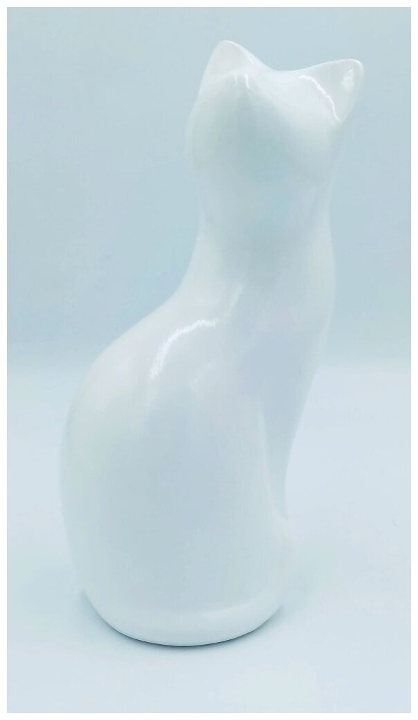 Статуэтка фигурка Кошка белая 195см гипс для интерьера сувениры и подарки декор для дома фигурки коллекционные