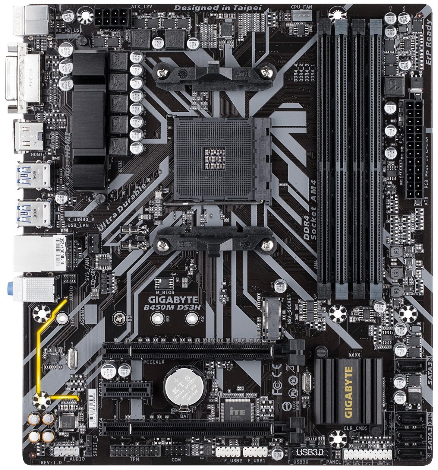 Материнская плата GIGABYTE B450M DS3H rev 10