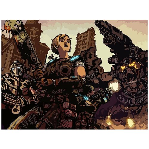 Картина по номерам на холсте игра Gears of war - 8603 Г 30x40