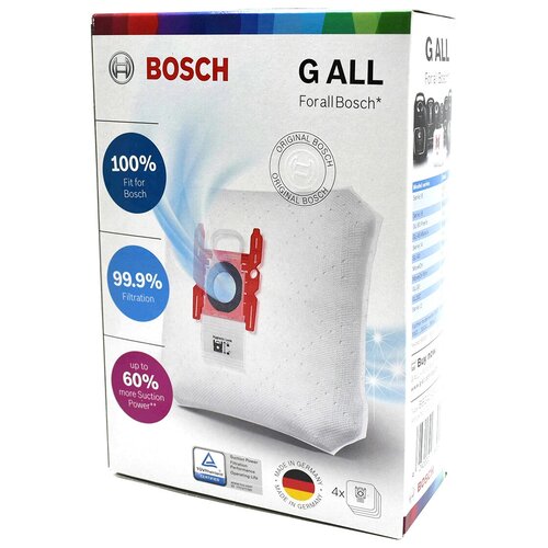 Мешок пылесборник для пылесоса Bosch комплект 4 шт PowerProtect TYPE G ALL 461353 17000940 1674₽