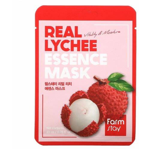 FarmStay Маска тканевая с экстрактом личи - Real lychee essence mask, 23мл маска тканевая c экстрактом личи junico lychee essence mask 25г