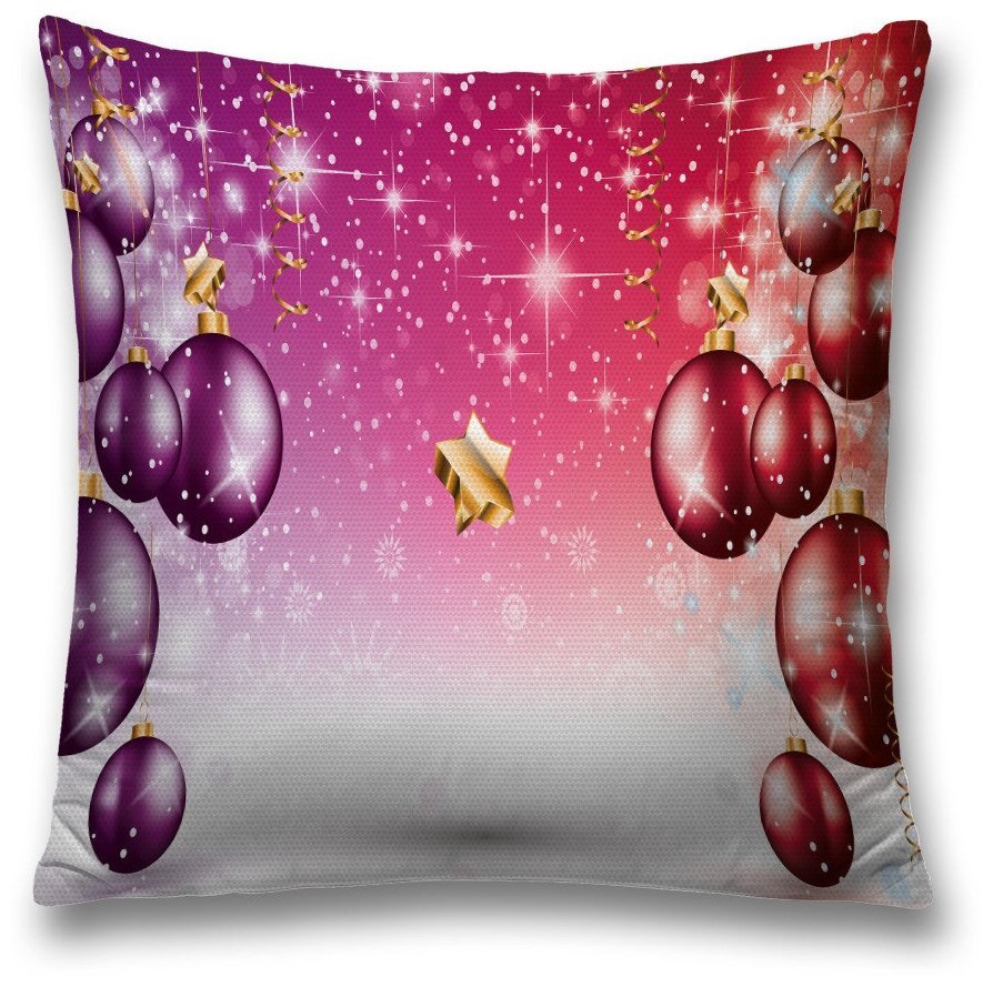 Наволочка декоративная на молнии, чехол на подушку JoyArty "Блестящие шары" 45х45 см