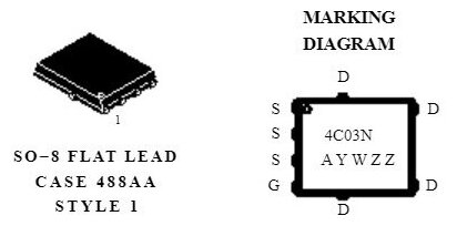 NTMFS4C03NT1G N-Channel MOSFET 30V 136A
