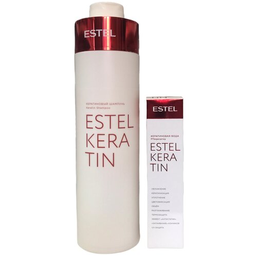 ESTEL Keratin набор Кератиновый шампунь 1000 мл + кератиновая вода 100 мл estel набор keratin