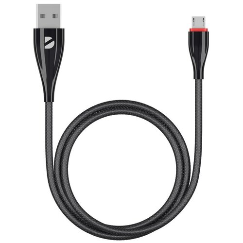 Дата-кабель Ceramic USB - micro USB, 1м, черный, Deppa 72285 сетевая зарядка micro usb кабель cablexpert mp3a pc 35 usb 2 порта 2 4a черный кабель 1м micro