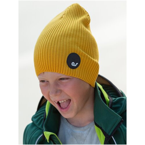 фото Шапка бини artel, размер 54, горчичный