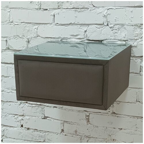 Тумба прикроватная мягкая trinitimebel Тринити-1ПТ, 1 ящ 40х39х20 см, коричневый