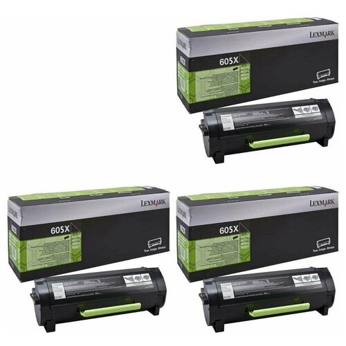 Lexmark Картриджи комплектом Lexmark 60F5X0E-3PK 605X черный 60K