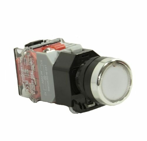 Кнопка SBS0-DY-11D с подсветкой белый (W) 230В 1з+1р