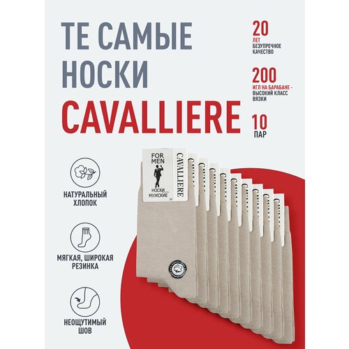 фото Носки rusocks базовая коллекция, комплект, 10 пар, размер 25, темно-бежевый