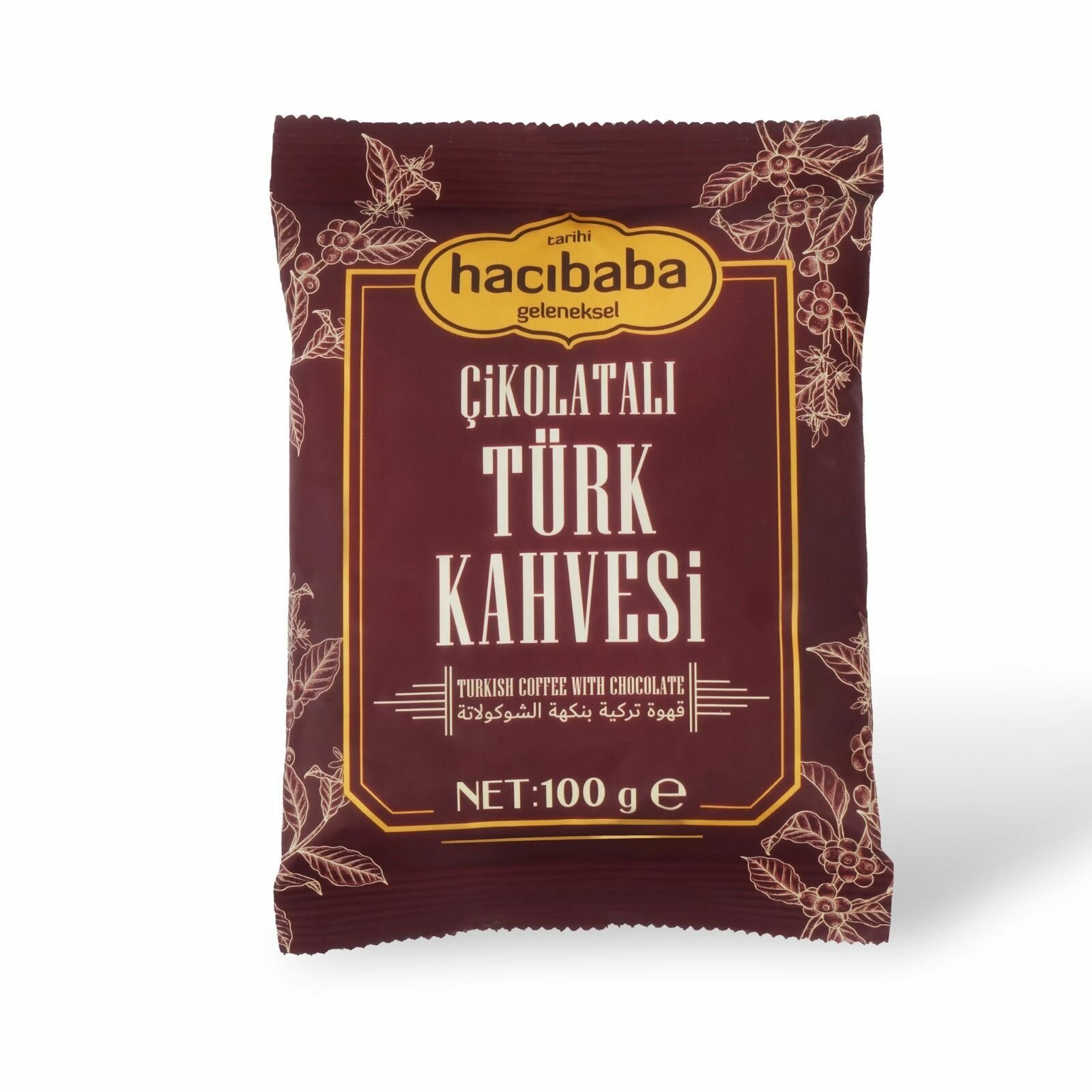 Кофе молотый HACIBABA Турецкий кофе с шоколадом Арабика 100% в мягкой упаковке 100 гр. 1шт. — фото 1
