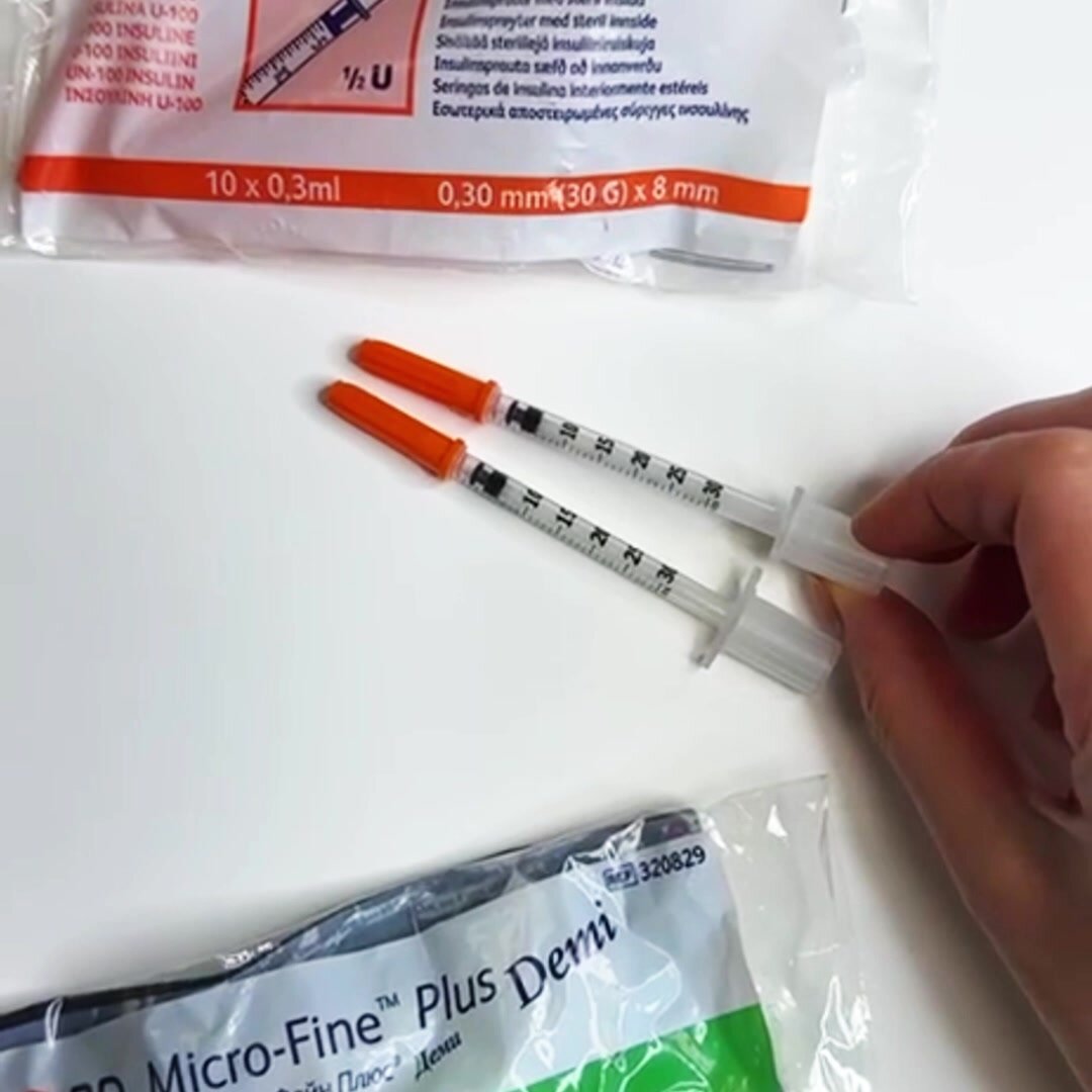 Шприц инсулиновый BD Micro-Fine Plus Demi, 0,3 мл, U-100, 30G, 50 штук, медицинский — фото 1