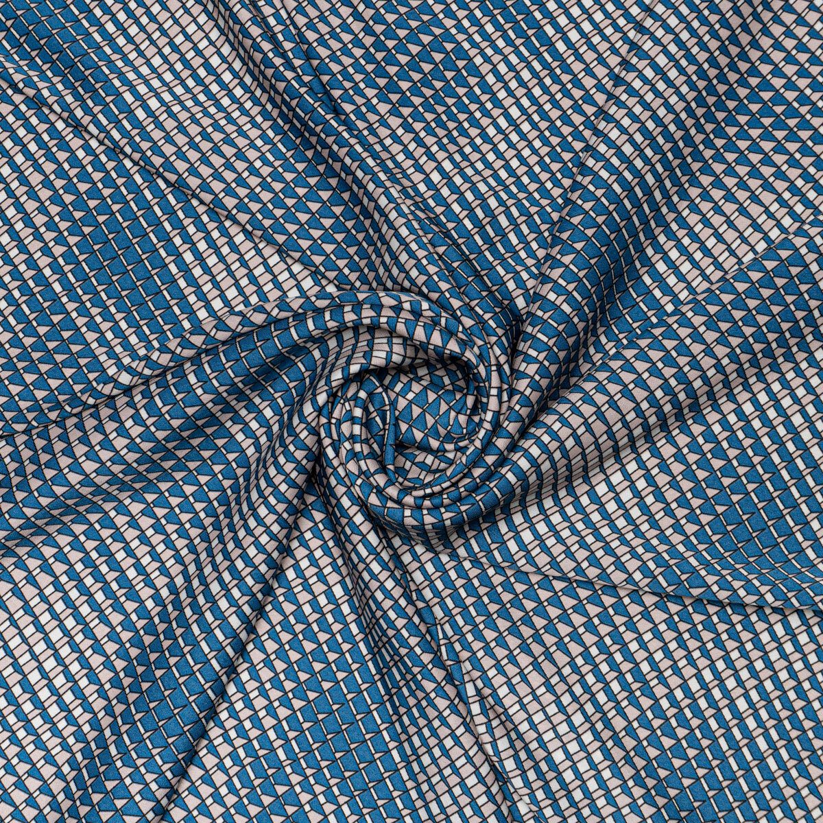 Ткань Ткани-100 "Твилл", смесовая, плательная/рубашечная, како/синяя, 1мx1,4м