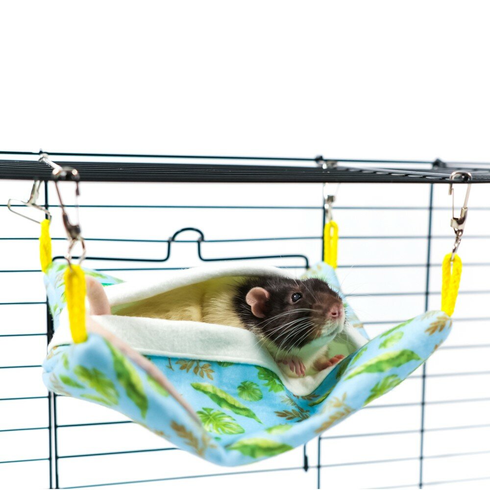 Гамак подвесной для грызунов и хорьков из фетра Bambini Pets "Квадратный спальный мешок", размер - 25 х 25 см, BMP517354