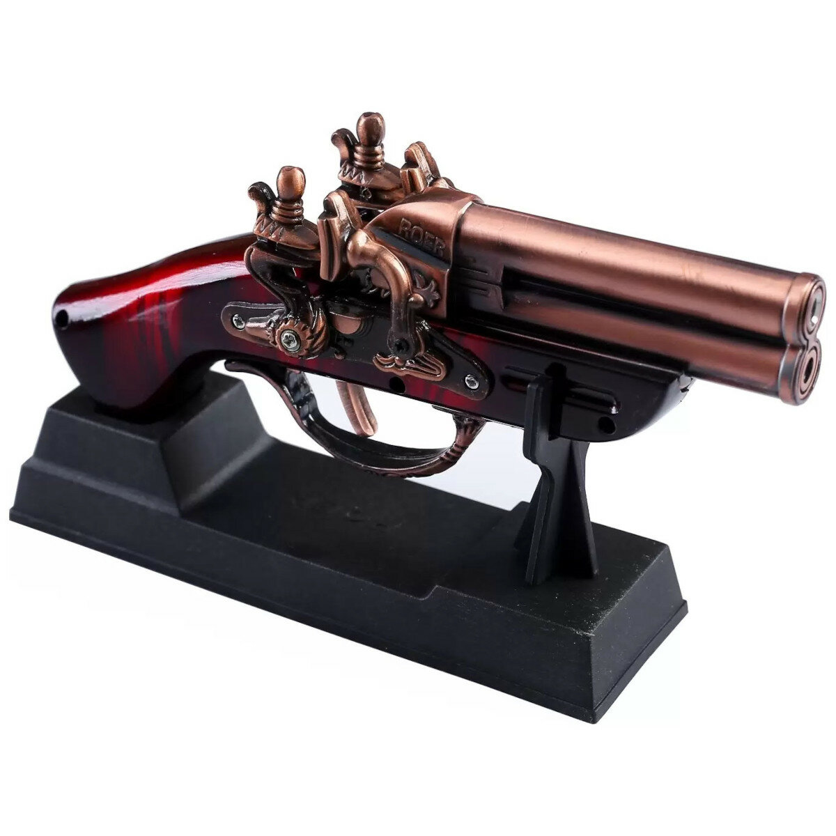 Сувенирный подарочный мушкет-турбозажигалка с красным пламенем