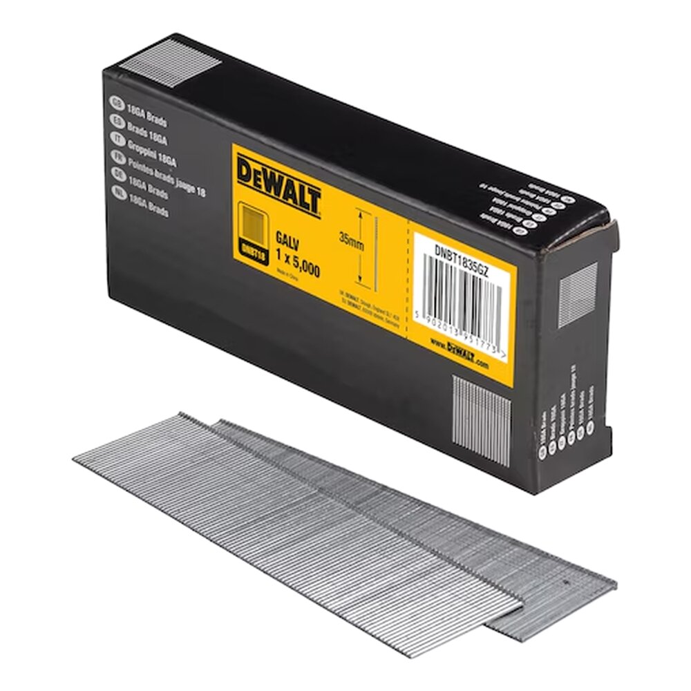 Гвозди для нейлера DeWALT 18Ga 35мм 5000шт. DNBT1835GZ — фото 1