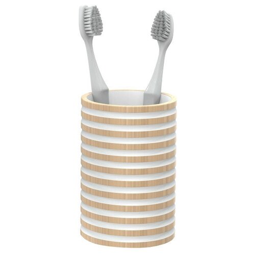 Стакан настольный FORA Spiral natural полирезин бело-бежевый 2377₽