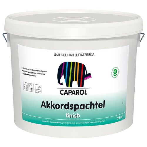 CAPAROL AKKORDSPACHTEL FINISH шпатлевка финишная дисперсионная для внутренних работ, белая (25кг)