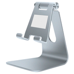 GCR Держатель настольный для смартфона или планшета с регулируемым углом наклона, серебристый - изображение