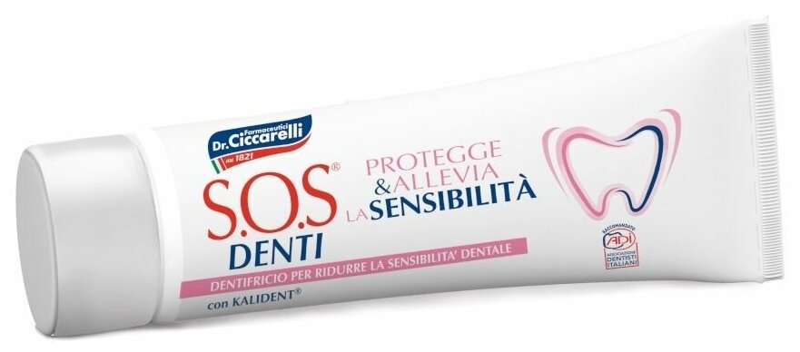Паста зубная восстановление и защита эмали SOS Denti 75мл Farmaceutici Dottor Ciccarelli S.P.A - фото №3