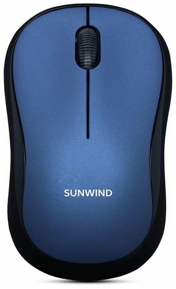 Мышь SunWind SW-M200, оптическая, беспроводная, USB, синий и черный [1611665]