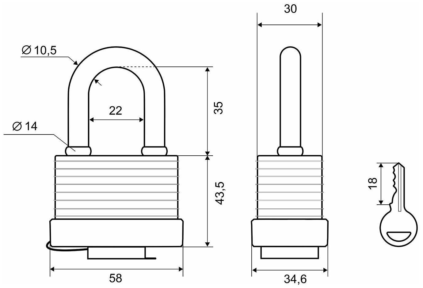 Замок навесной Palladium 905WP-50 - фотография № 3