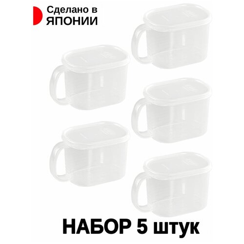 Набор банок для сыпучих продуктов 800 мл с ручкой - 5 штук