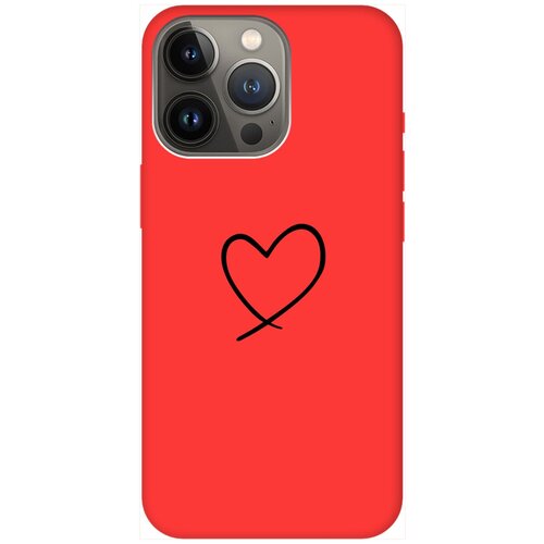 Силиконовый чехол на Apple iPhone 14 Pro / Эпл Айфон 14 Про с рисунком Heart Soft Touch красный силиконовый чехол на apple iphone 14 эпл айфон 14 с рисунком k heart soft touch черный