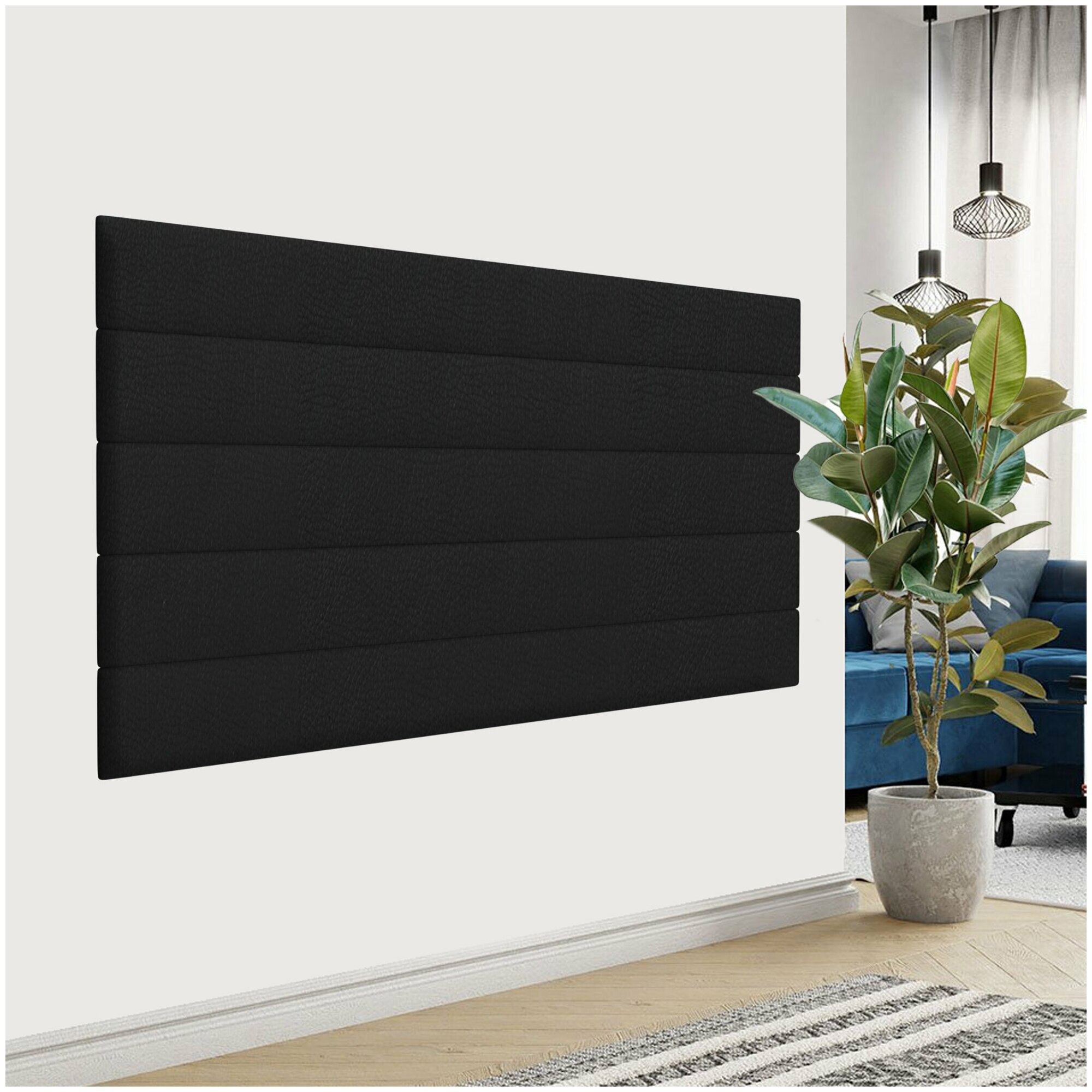 Стеновая панель Eco Leather Black 20х180 см 1 шт.
