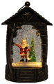 "Новогодний" фонарь DS-089- "Дед Мороз у ёлки читает письмо", подсветка, LED, 3*G13 (в комплекте), 13*8*4 см