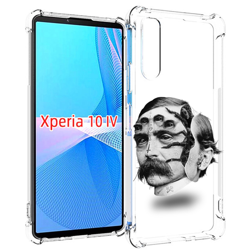 Чехол MyPads страшное лицо мужчины для Sony Xperia 10 IV (10-4) задняя-панель-накладка-бампер