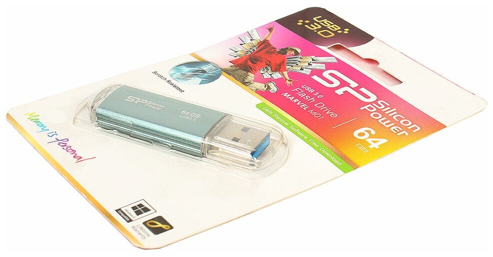 USB-флешки Tribe 64Gb Silicon Power Marvel M01 USB 3.2 Gen 1 (usb 3.0) Sp064gbuf3m01v1b