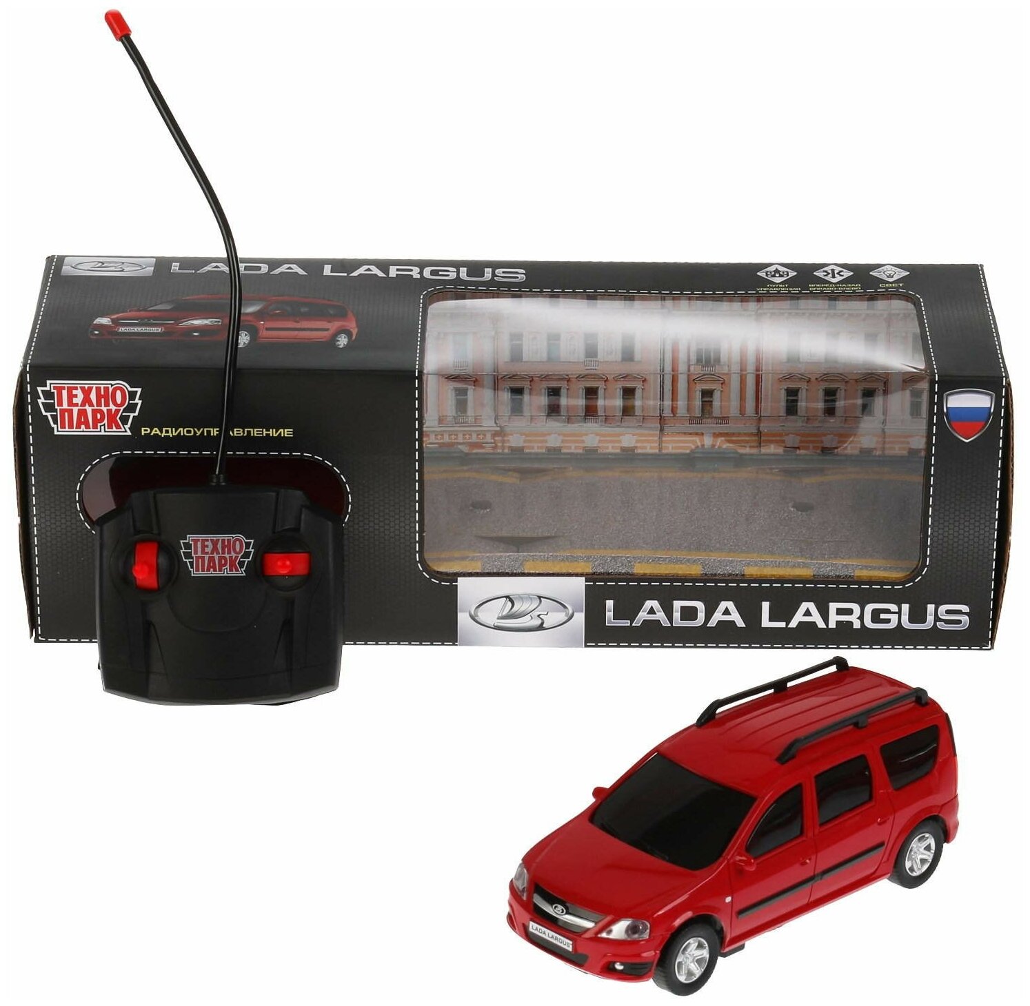 Машина р/у Lada Largus 18 см свет красн в коробке