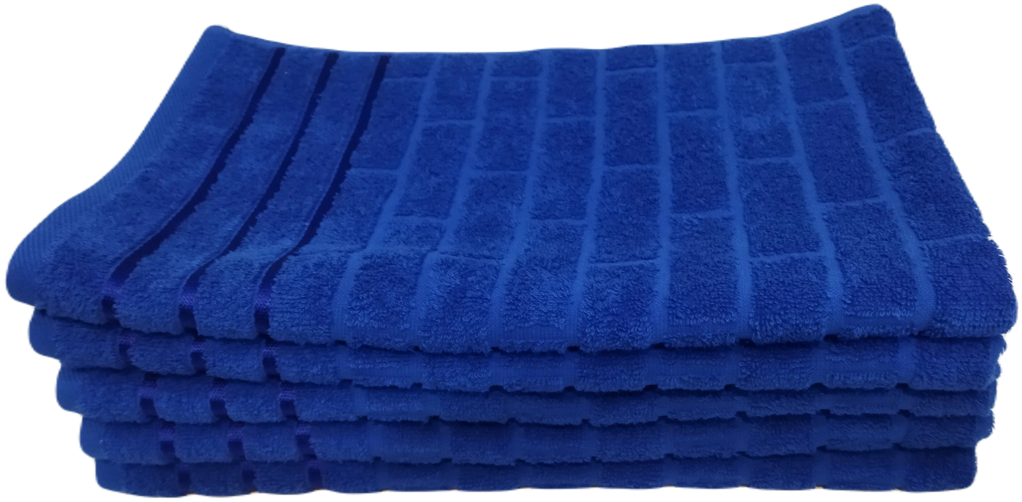 Полотенце махровые 50 х 80 см, Синие, хлопок 100 %, комплект из 5 шт - фотография № 2