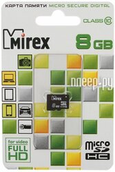 Карта памяти microSDHC MIREX 8GB (class 10)