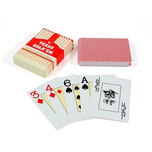 Карты игральные пластиковые, 54 карты Texas Holdem, красные