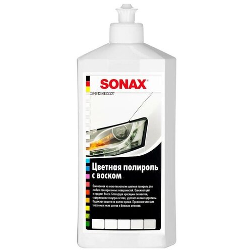 Белый автополироль с воском 500 мл SONAX NanoPro 296000