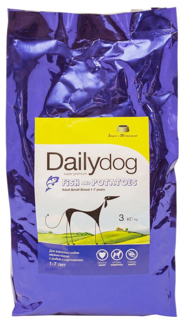 Сухой корм Dailydog Adult Small Breed Fish and Potatoes для взрослых собак мелких и миниатюрных пород с рыбой и картофелем - 3 кг