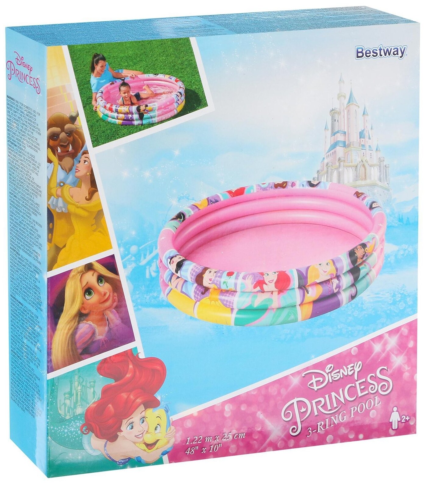 Бассейн детский 122*25см 3 кольца Disney Princess Bestway 91047 107-005 . - фотография № 6