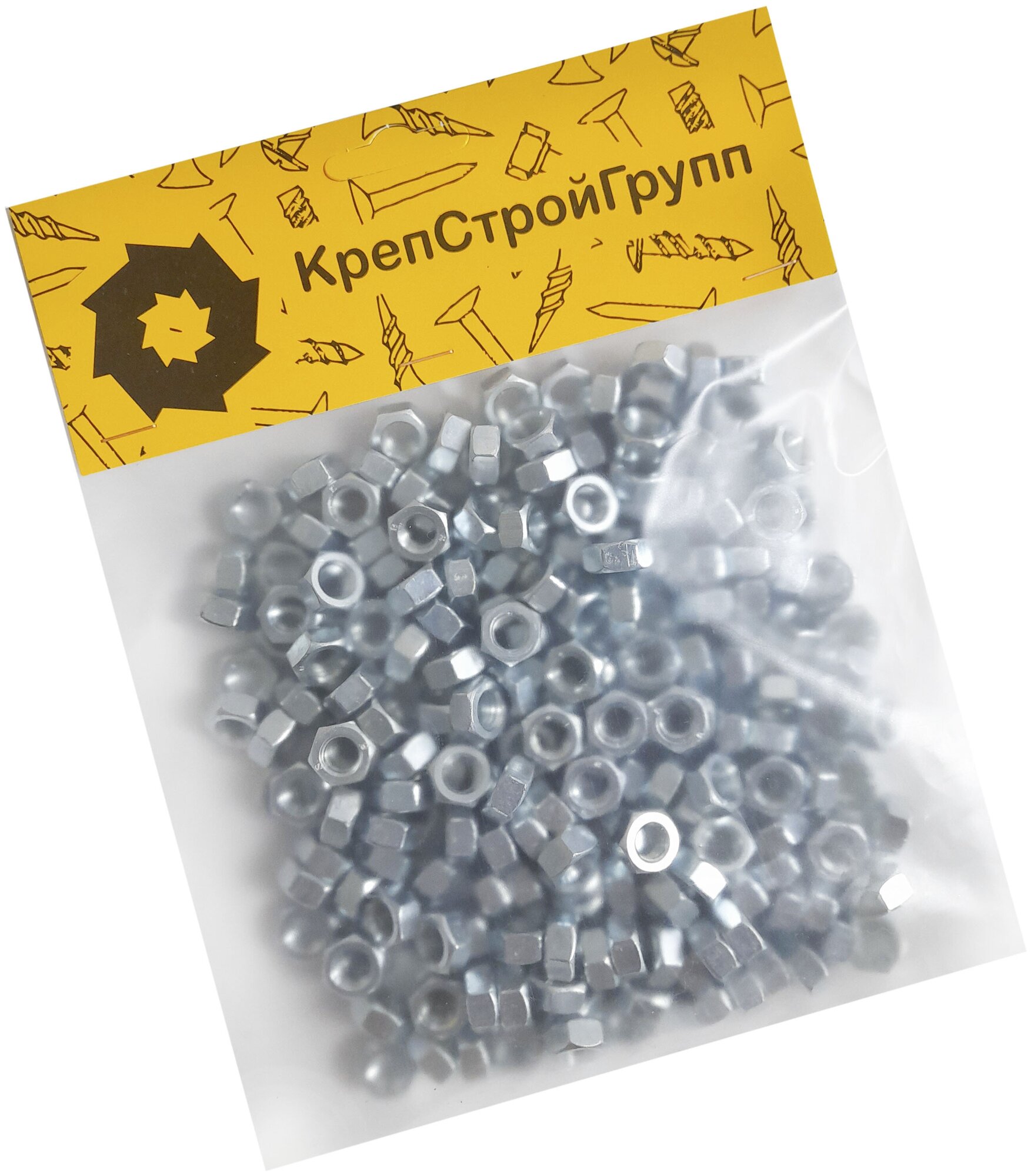 Гайка КрепСтройГрупп М8 оцинкованная (DIN 934) 1 кг 145137